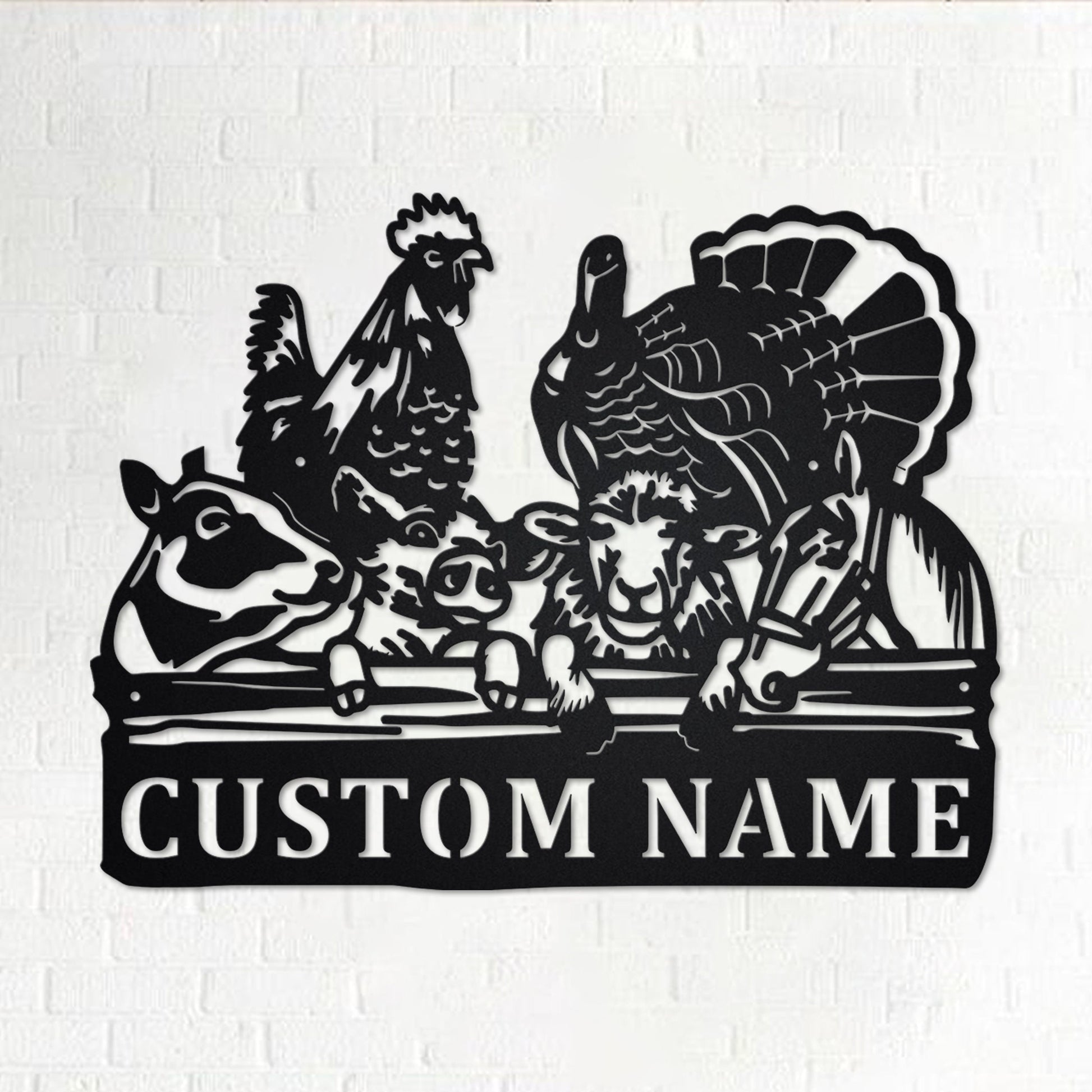 Custom Farm Animals Metal Wall Art, Personalized Farm Animals Name Sign Decoration For Room, Farm Animals Home Decor , Custom Farm Animals