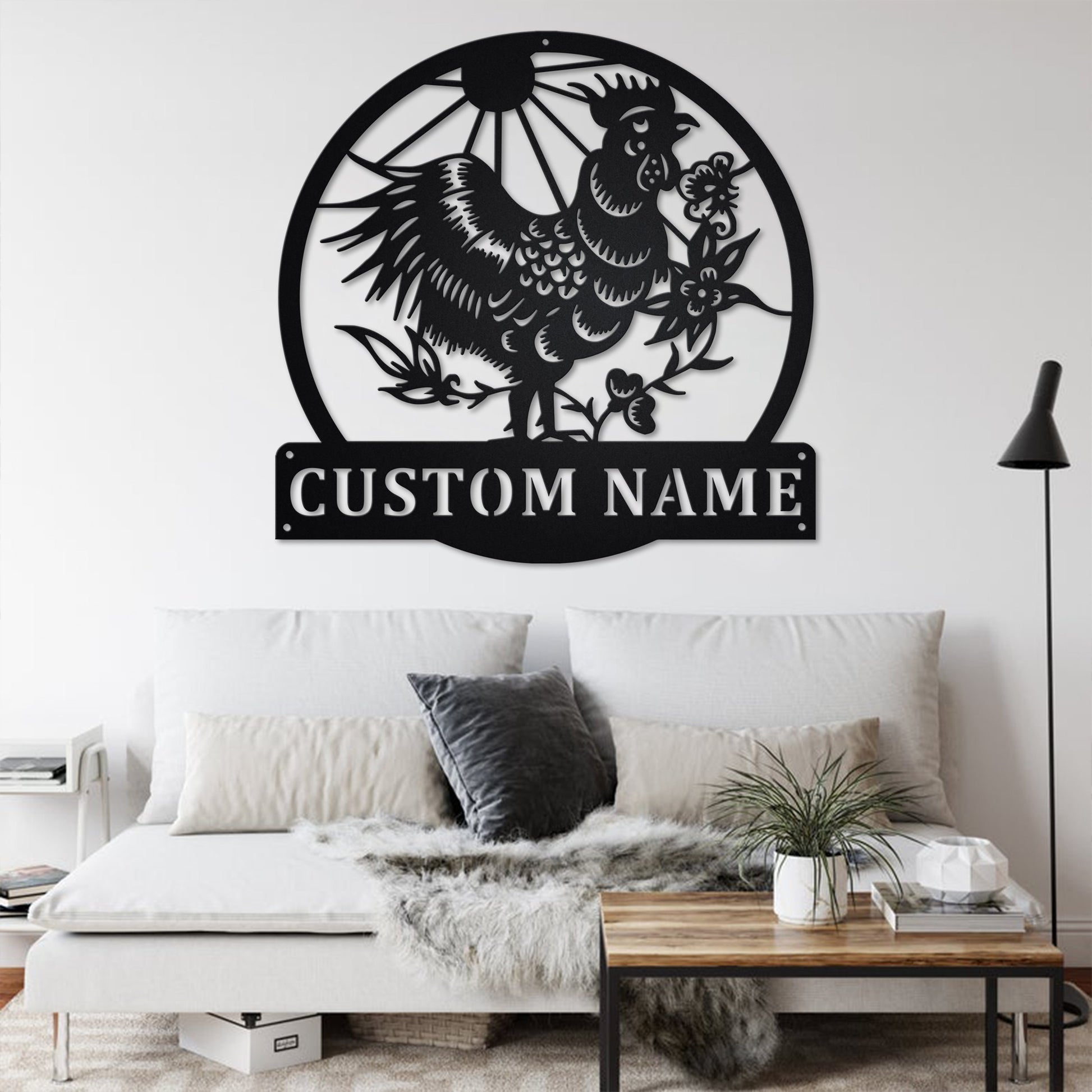 Custom Chicken Flower Metal Wall Art, Personalized Chicken Name Sign Decoration For Room, Chicken Home Decor, Custom Chicken, Chicken Lover