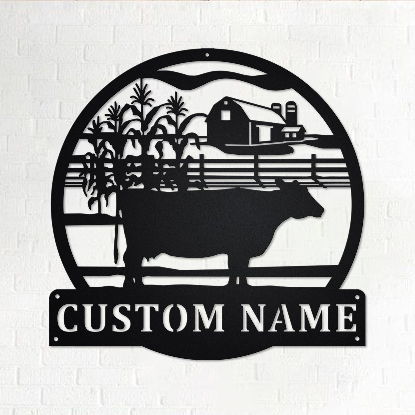 Custom Farm Meat Cow Metal Wall Art, Personalized Farmer Name Sign Decoration For Room, Farmer Home Decor, Custom Farm Meat Cow, Farmer Gift