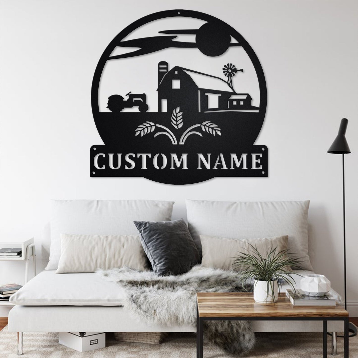 Custom Farm Scene Metal Wall Art, Personalized Farmer Name Sign Decoration For Room, Farmer Home Decor, Custom Farm Scene, Farmer Gift