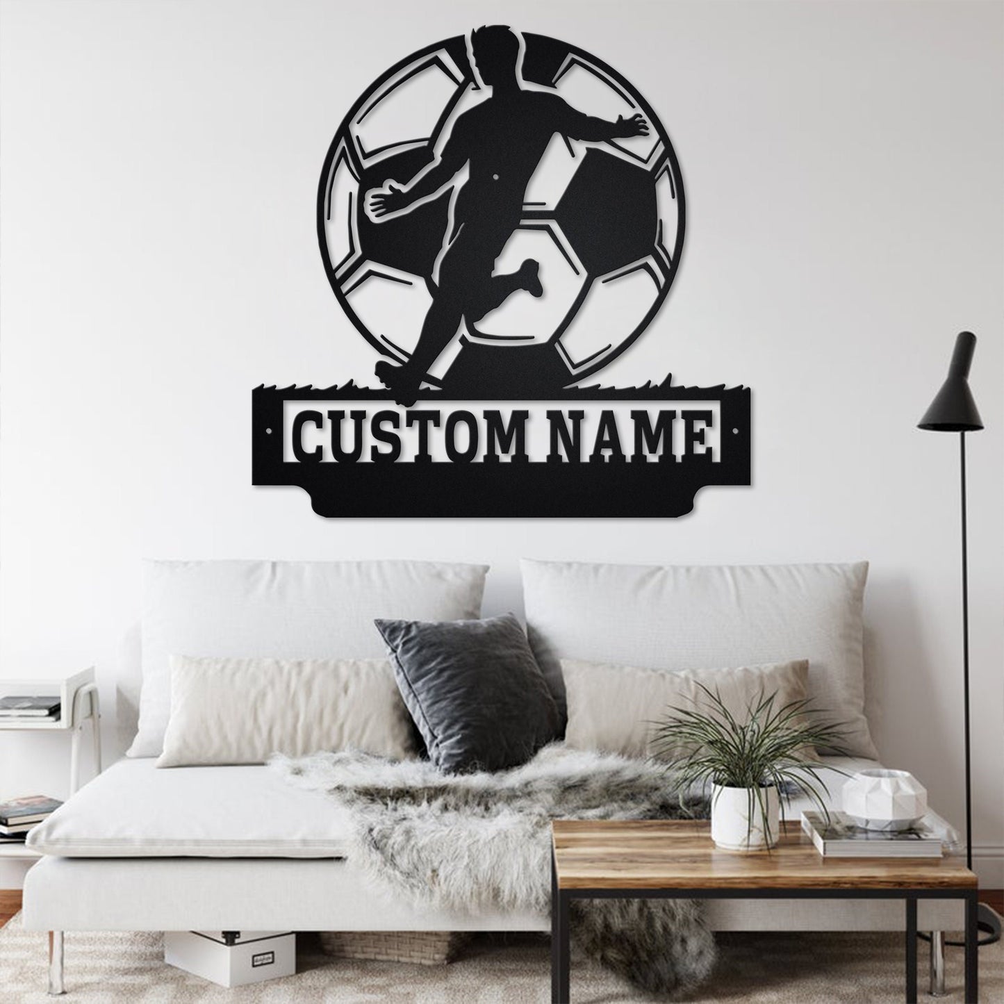 Custom Soccer Player Metal Wall Art, Personalized Soccer Player Name Sign Decoration For Room, Soccer Player Home Decor,Custom Soccer Player