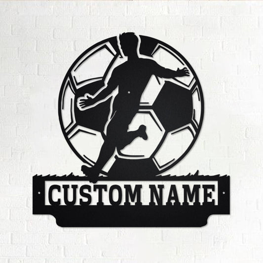 Custom Soccer Player Metal Wall Art, Personalized Soccer Player Name Sign Decoration For Room, Soccer Player Home Decor,Custom Soccer Player