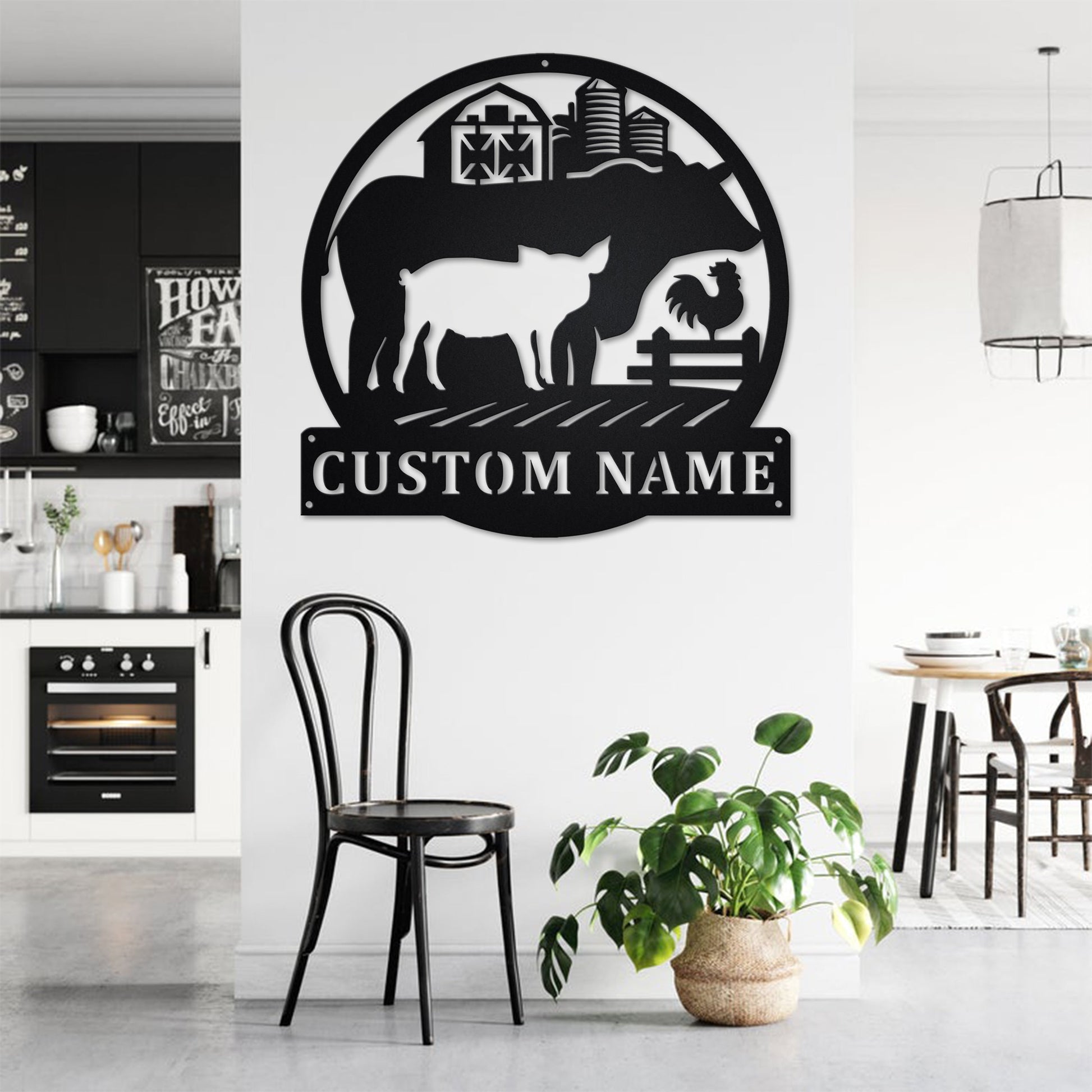 Custom Farm Animal Metal Wall Art With LED Light, Personalized Farmer Name Sign Decoration For Room, Farming Metal LED Decor, Custom Farmer