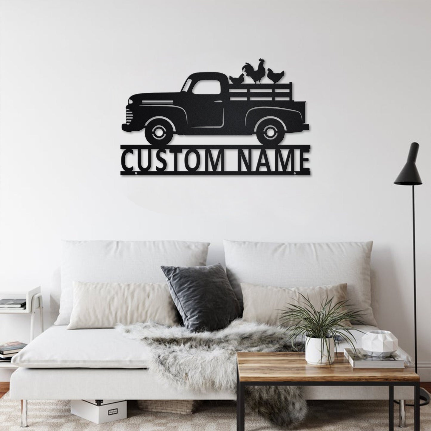 Custom Farm Truck Metal Wall Art With LED Light, Personalized Farmer Name Sign Decoration For Room, Farm Truck Metal LED Decor,Custom Farmer