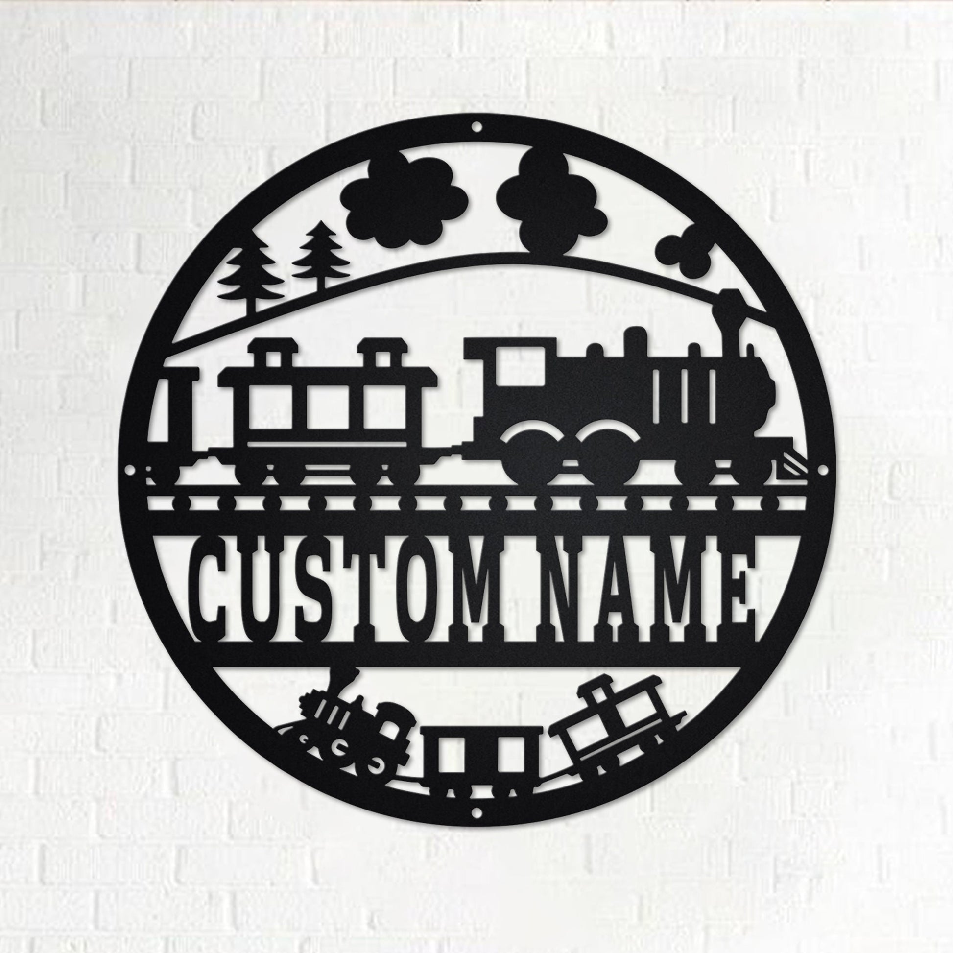 Custom Train Metal Wall Art With LED Light, Personalized Soccer Train Sign Decoration For Room, Train Metal LED Decor, Custom Train Sign