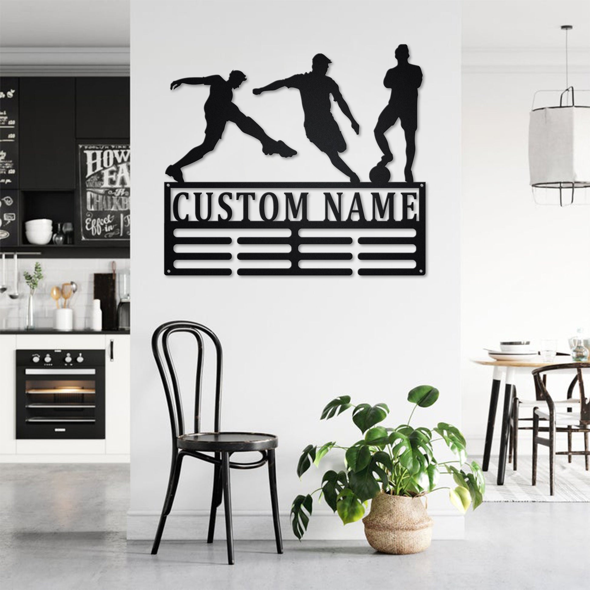 Custom Soccer Medal Holder LED Light, Personalized Soccer Player Name Medal Hanger, Soccer Medal Display Awards Sign, Custom Soccer Player