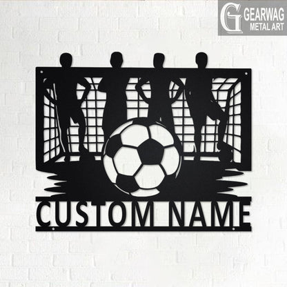 Custom Soccer Team Metal Wall Art With LED Light, Personalized Soccer Team Name Sign Decoration For Room, Soccer Team Metal LED Decor