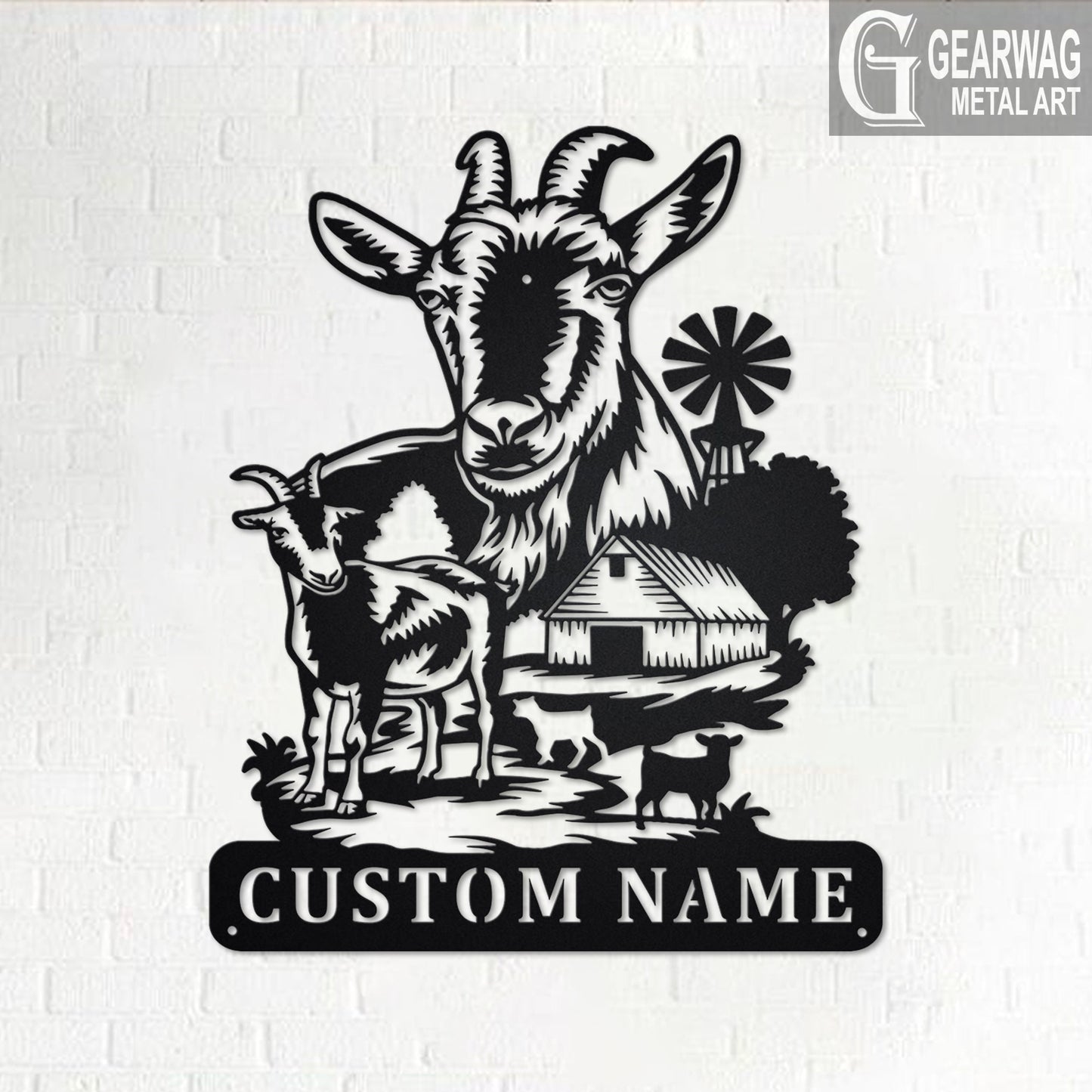 Custom Goat Metal Wall Art With LED Light, Personalized Goat Farm Name Sign Decoration For Room, Goat Metal LED Decor, Custom Goat Farm Name