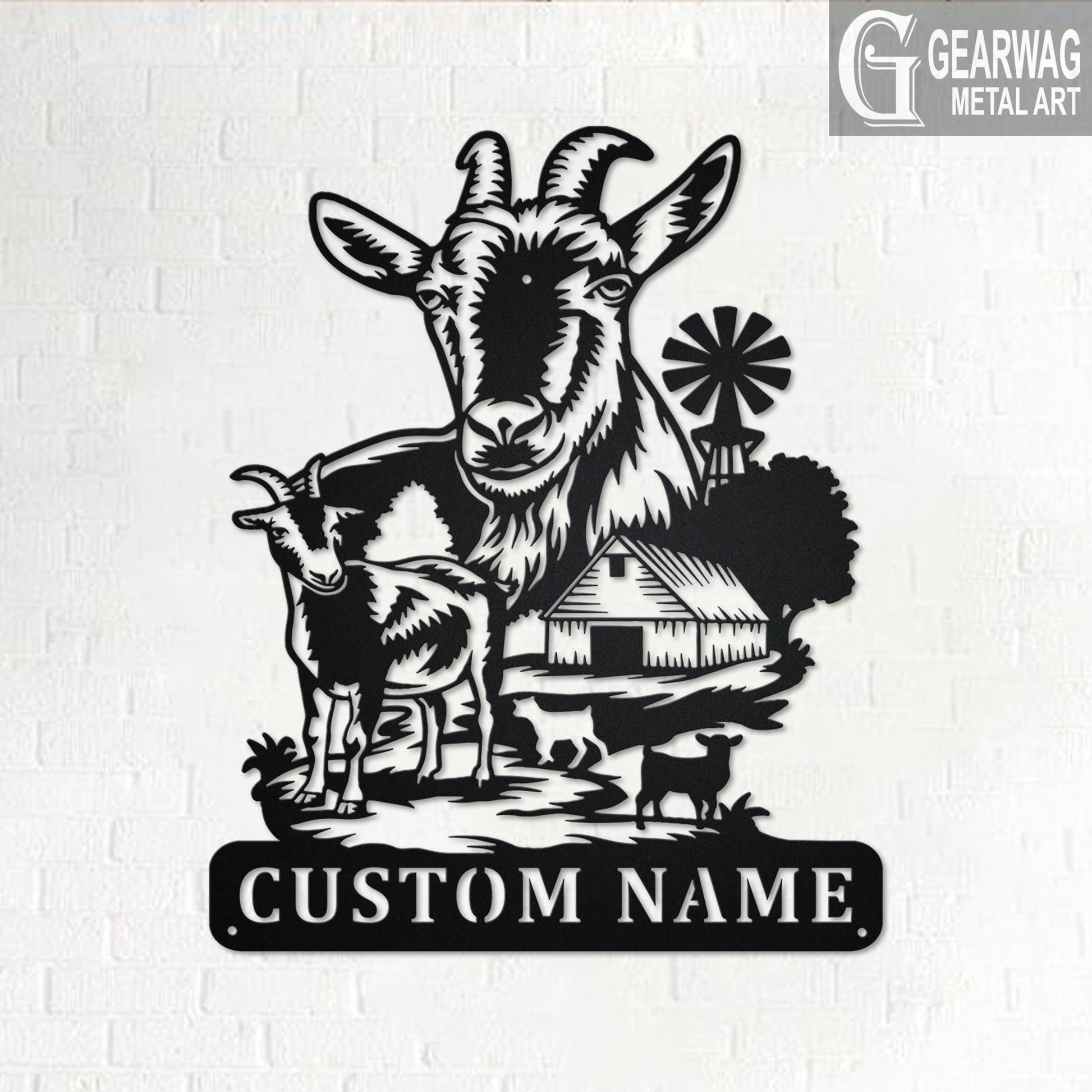 Custom Goat Metal Wall Art With LED Light, Personalized Goat Farm Name Sign Decoration For Room, Goat Metal LED Decor, Custom Goat Farm Name