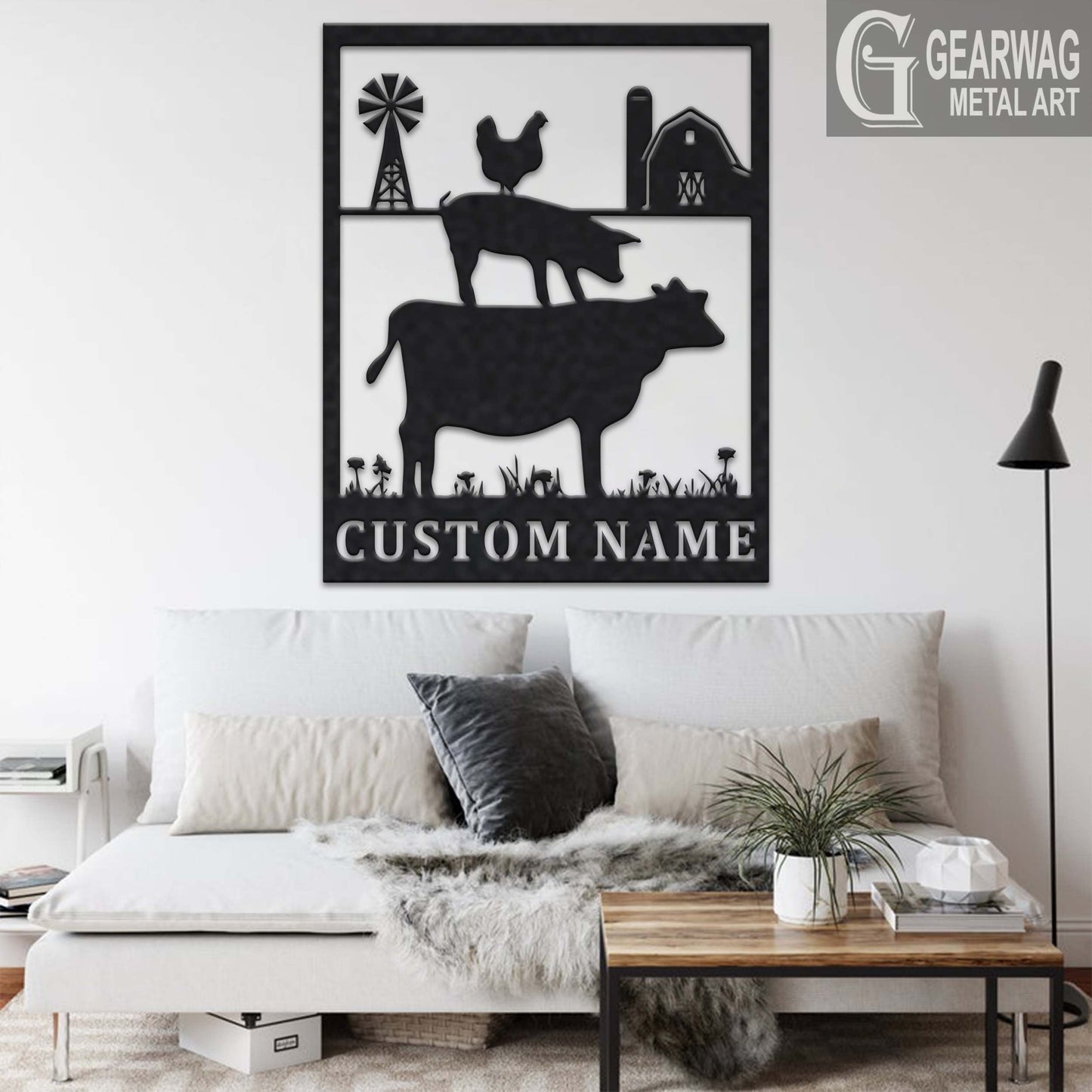 Custom Farm Animal Metal Sign With LED Light, Personalized Farm Animal Name Sign Decoration For Room, Farm Metal LED Decor, Cow Farmer Gift