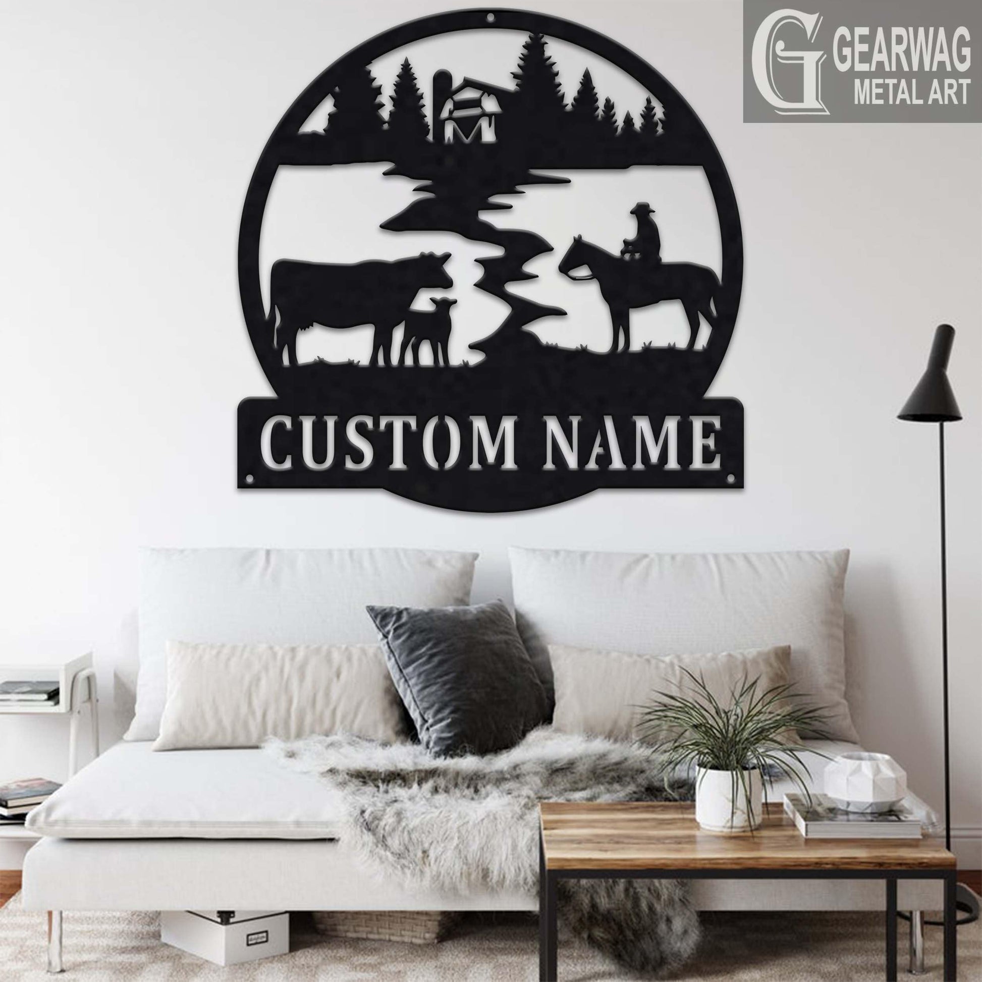 Custom Cow Farm Metal Sign With LED Light, Personalized Cow Farm Name Sign Decoration For Room, Cow Farm Metal LED Decor, Cow Farmer Gift